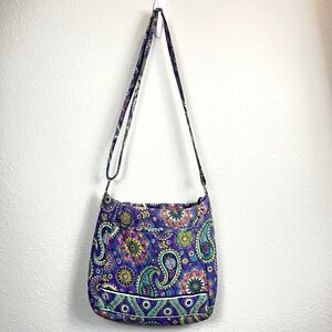 Bella Taylor Purple Floral Quilted Cotton Crossbody Bag Cottagecore Boho Retired